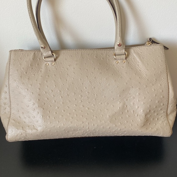 Kate Spade Bristol Drive Loden Embossed Ostrich Soft Taupe Leather Bag - Picture 7 of 16